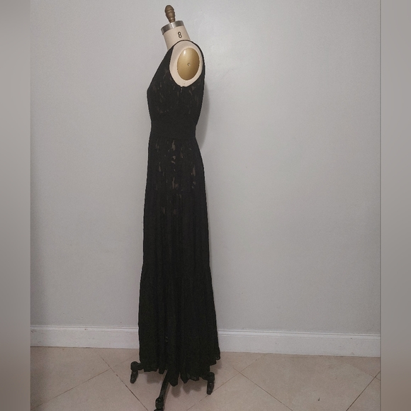 L'Agence Black Burnout Silk Maxi Dress - Picture 2 of 8
